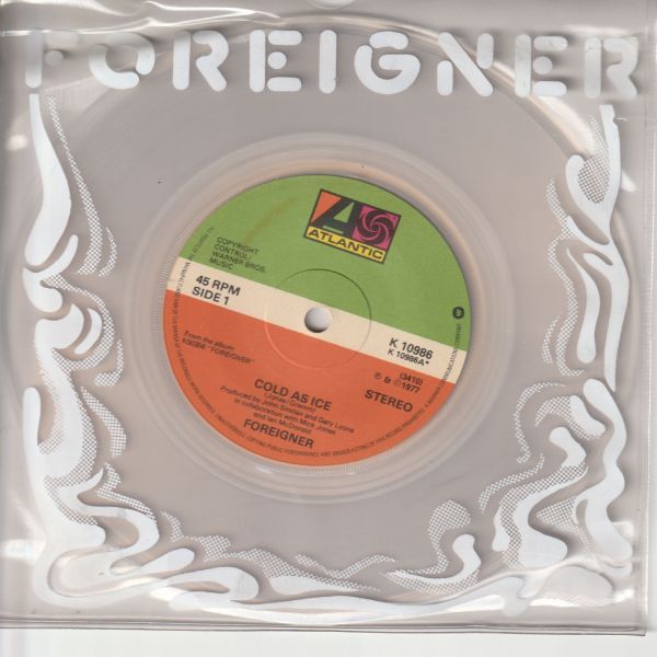 Foreigner - Cold As Ice (7", Single, Cle) (Very Good Plus (VG+))