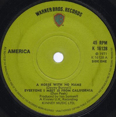 America - A Horse With No Name (7", Gre) (Very Good Plus (VG+))