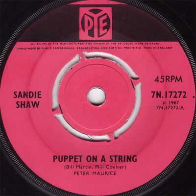 Sandie Shaw - Puppet On A String (7", Single, Kno) (Very Good (VG))