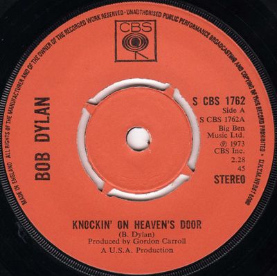 Bob Dylan - Knockin' On Heaven's Door (7", Single, Kno) (Near Mint (NM or M-))