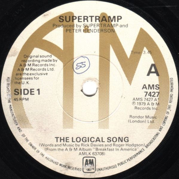 Supertramp - The Logical Song (7", Single, Sol) (Very Good Plus (VG+))