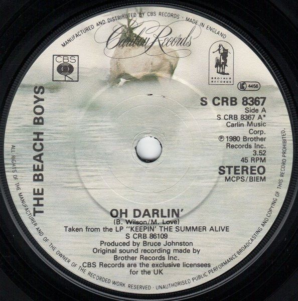 The Beach Boys - Oh Darlin'  (7", Single) (Near Mint (NM or M-))