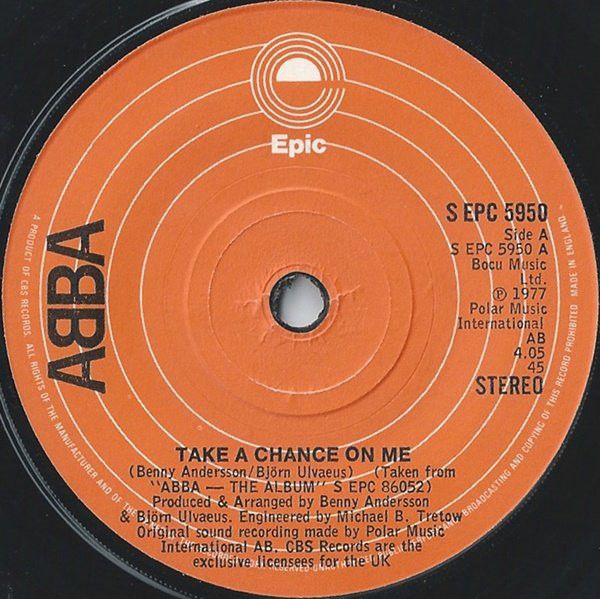 ABBA - Take A Chance On Me (7", Single) (Very Good Plus (VG+))