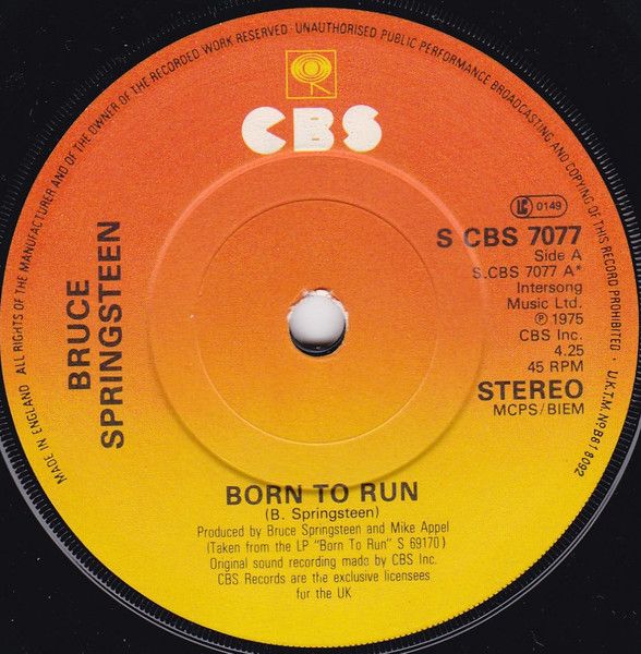 Bruce Springsteen - Born To Run (7", Single, RE, RP) (Near Mint (NM or M-))