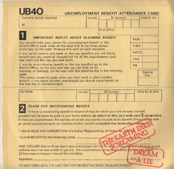 UB40 - The Earth Dies Screaming / Dream A Lie (7", Single) (Very Good Plus (VG+))