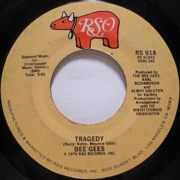 Bee Gees - Tragedy (7", Single, Styrene, PRC) (Near Mint (NM or M-))
