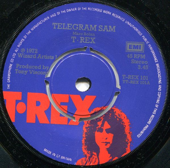 T. Rex - Telegram Sam (7", Maxi, Pus) (Very Good Plus (VG+))