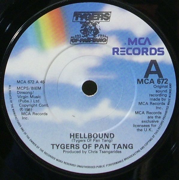 Tygers Of Pan Tang - Hellbound (7", Single) (Near Mint (NM or M-))