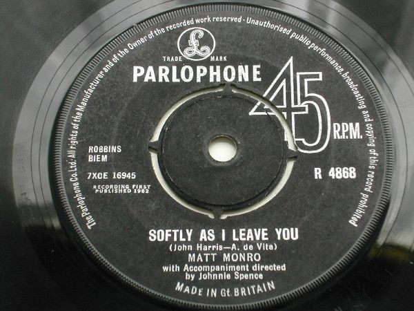 Matt Monro - Softly As I Leave You  (7", 4-P) (Good Plus (G+))