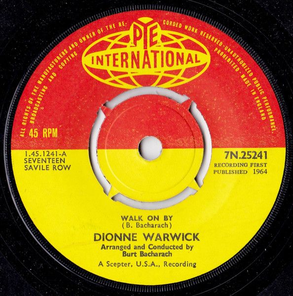 Dionne Warwick - Walk On By (7", Single, Mono) (Very Good Plus (VG+))
