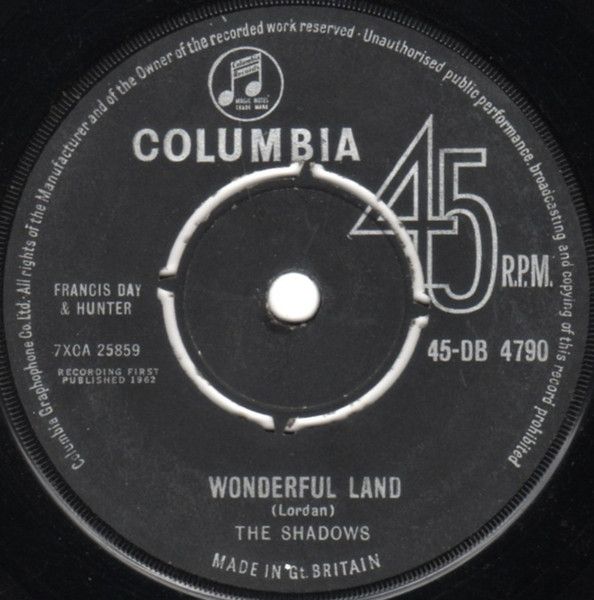 The Shadows - Wonderful Land (7", Single, RE, Bla) (Very Good Plus (VG+))