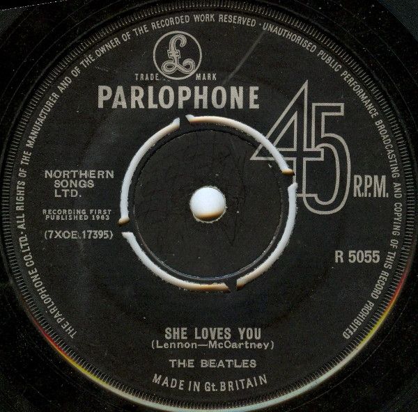 The Beatles - She Loves You (7", Single, Mono, RE) (Very Good Plus (VG+))