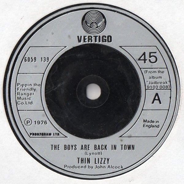 Thin Lizzy - The Boys Are Back In Town (7", Single) (Very Good Plus (VG+))