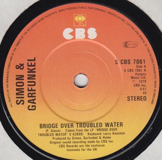 Simon &amp; Garfunkel - Bridge Over Troubled Water (7", RE) (Near Mint (NM or M-))
