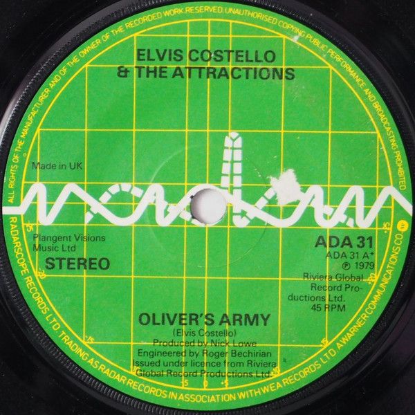 Elvis Costello &amp; The Attractions - Oliver's Army (7", Single) (Near Mint (NM or M-))