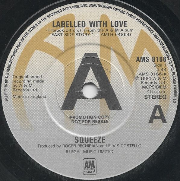 Squeeze  - Labelled With Love (7", Single, Promo, Dou) (Near Mint (NM or M-))
