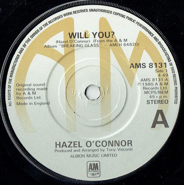 Hazel O'Connor - Will You? (7", Single, Com) (Very Good Plus (VG+))