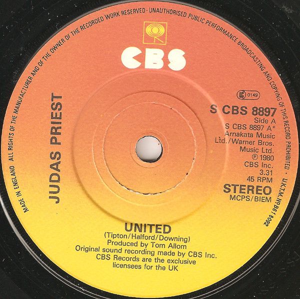 Judas Priest - United (7", Single) (Very Good Plus (VG+))