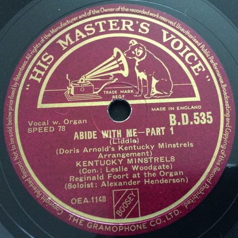 Kentucky Minstrels - Abide With Me (Shellac, 10", RP) (Very Good Plus (VG+))