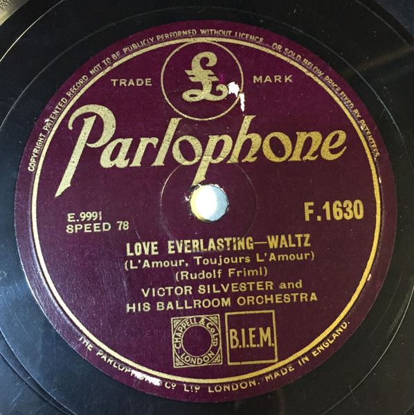 Victor Silvester And His Ballroom Orchestra - Love Everlasting / Liebestraume (Shellac, 10") (Good Plus (G+))