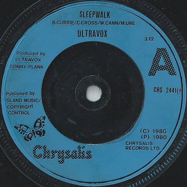 Ultravox - Sleepwalk (7", Single, Com) (Near Mint (NM or M-))