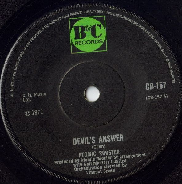 Atomic Rooster - Devil's Answer (7", Single, Sol) (Near Mint (NM or M-))