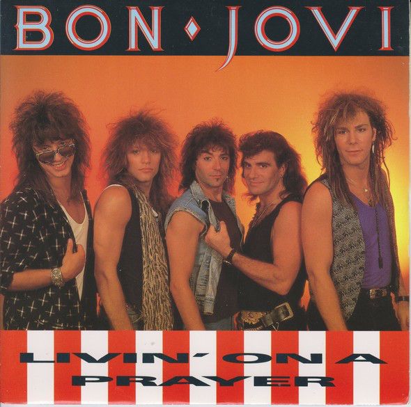 Bon Jovi - Livin' On A Prayer (7", Single, Pap) (Good Plus (G+))
