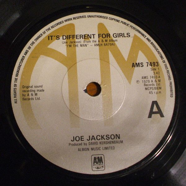 Joe Jackson - It's Different For Girls (7", Single) (Good (G))