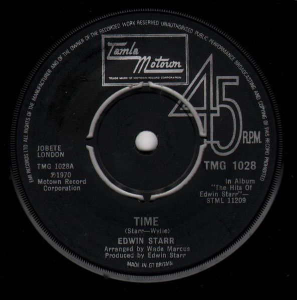 Edwin Starr - Time / Running Back And Forth (7", Single, RE, 4-p) (Very Good Plus (VG+))