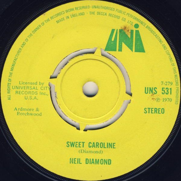 Neil Diamond - Sweet Caroline (7", Single) (Very Good (VG))