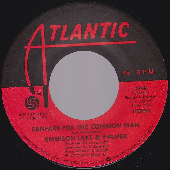 Emerson, Lake &amp; Palmer - Fanfare For The Common Man / Brain Salad Surgery (7", Single) (Very Good (VG))