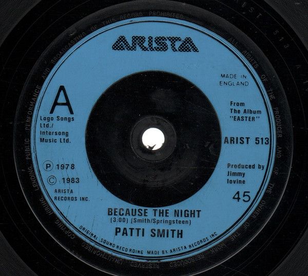 Patti Smith - Because The Night (7", Single) (Near Mint (NM or M-))