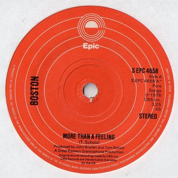 Boston - More Than A Feeling (7", Single, Sol) (Near Mint (NM or M-))