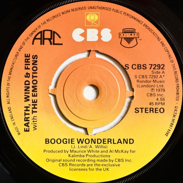 Earth, Wind &amp; Fire With The Emotions - Boogie Wonderland (7", Single, Pus) (Near Mint (NM or M-))