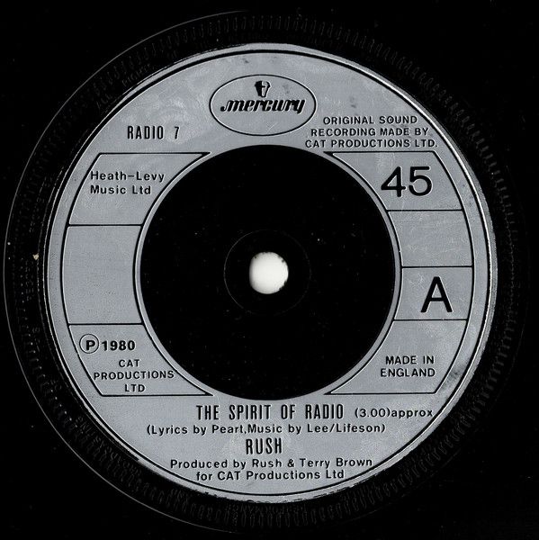 Rush - The Spirit Of Radio (7", Single) (Near Mint (NM or M-))