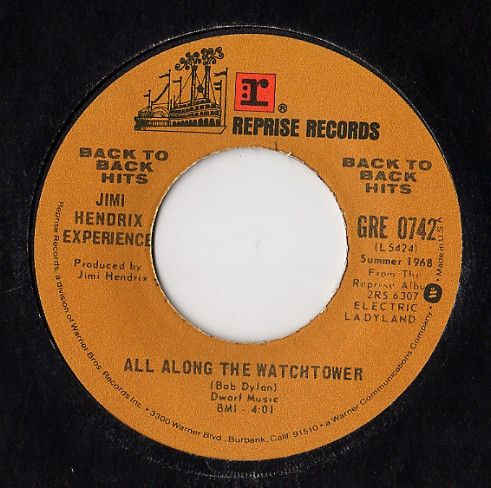 Jimi Hendrix Experience* - All Along The Watchtower / Crosstown Traffic (7", Single, RP) (Good Plus (G+))