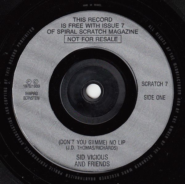 Sid Vicious And Friends* - (Don't You Gimme) No Lip (7", Single) (Near Mint (NM or M-))