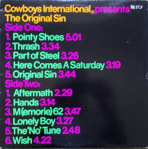 Cowboys International ®* - The Original Sin (LP, Album, Sta) (Near Mint (NM or M-))