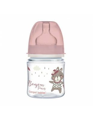Canpol babies Plata kakla barošanas pudelīte Anti-colic 120ml Easy Start BONJOUR PARIS (1gb) dažādas krāsas