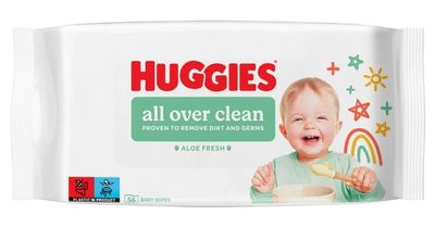 HUGGIES All Over Clean mitrās salvetes 56 gab.