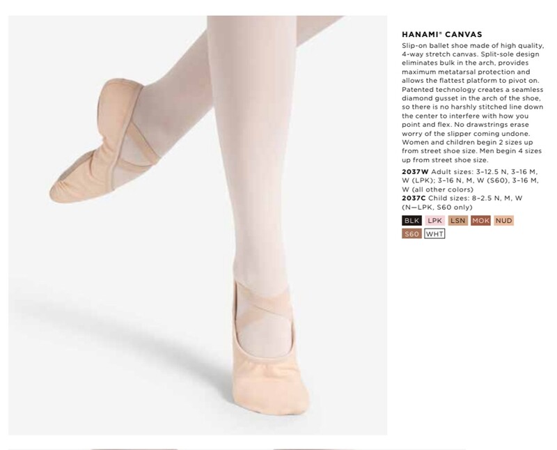 Hanami Canvas Split Sole - Capezio 2037 ($27.50)