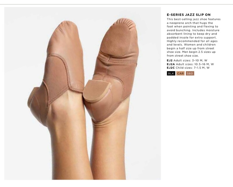 E-Series Jazz Slip on Shoe Caramel - $48 - Capezio EJ2