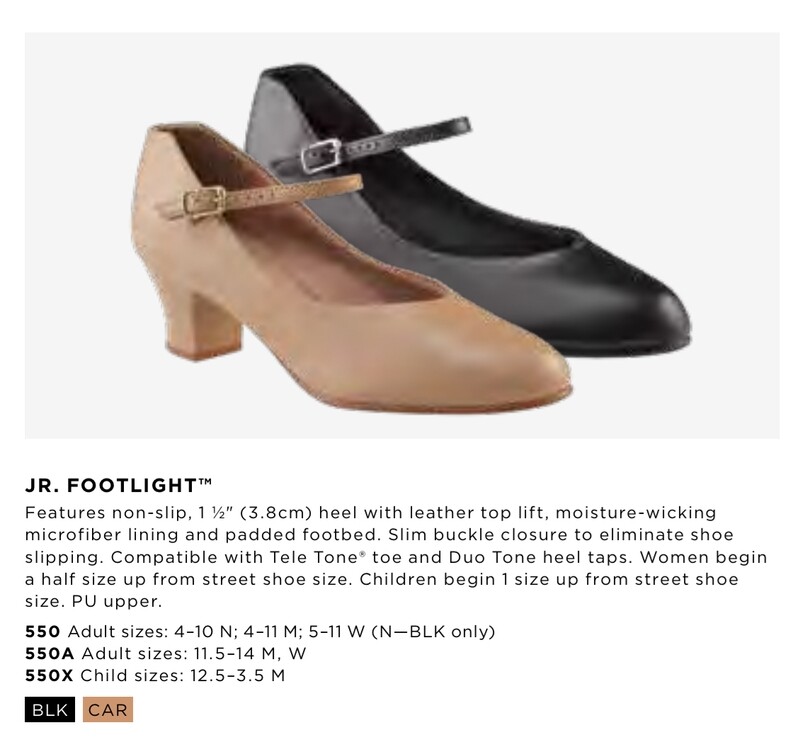 Theater / Character Shoes (Tan &amp; Black) - Jr. Footlight $47.00 - Capezio 550