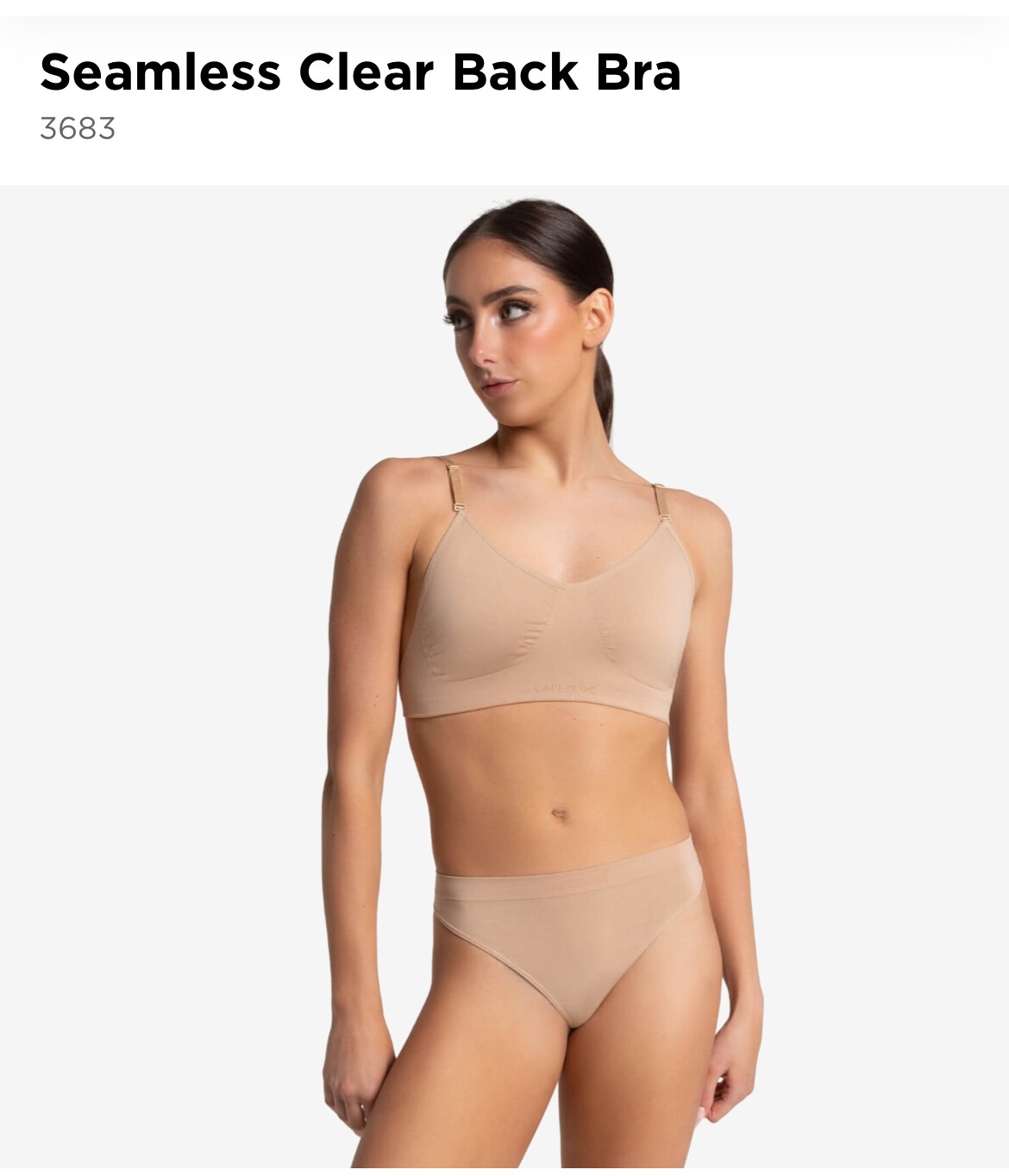 Seamless Clear Back Bra 3683 NUD S