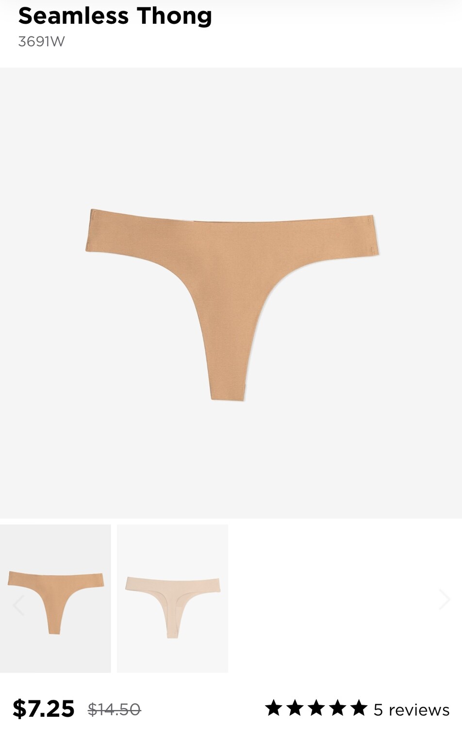 Seamless Thong 3691 Womens XL