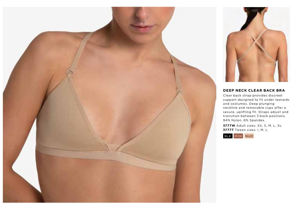 Deep Neck Clear Back Bra 3777T NUD I