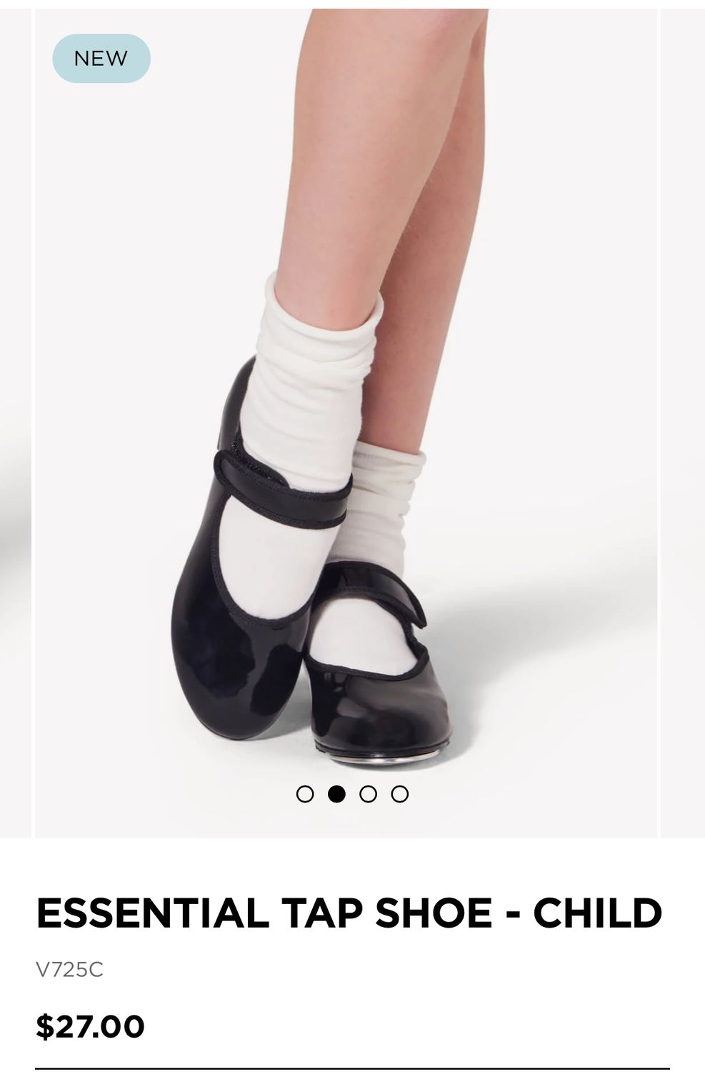 (H) Essential Velcro Tap Shoe - Black