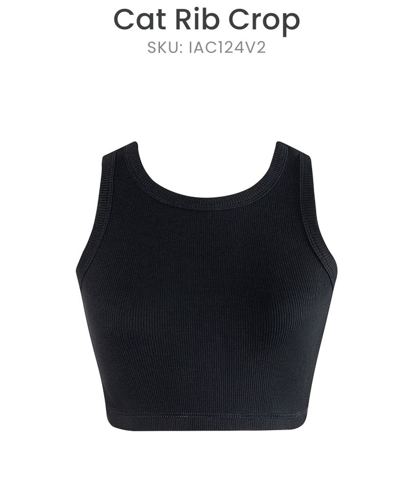 (R) Cat Rib Crop - Black Studio Wear