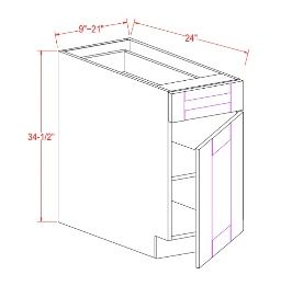 BASE CABINET – 1 DRAWER, 1DOOR, 1 ADJUSTABLE SHELF, 1 SET OF SOFT CLOSE GLIDES