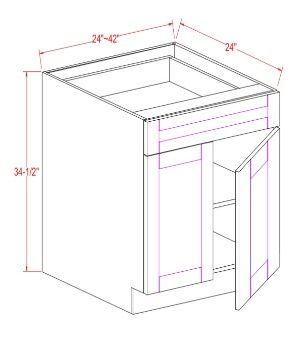 BASE CABINET – 1 DRAWER, 2 DOORS, 1 ADJUSTABLE SHELF